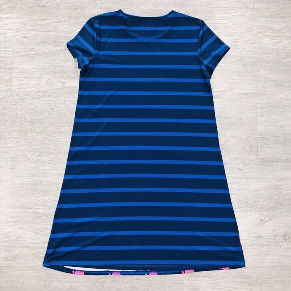 Leoma Lovegrove Size Small Dress Wearable Art Abstract Turtles Design Sttiped - Picture 2 of 7